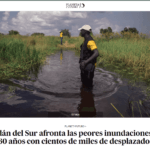 Screenshot of article about South Sudan flooding in El Pais newspaper.